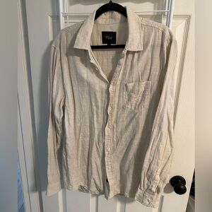 rails long sleeve button down in oatmeal linen